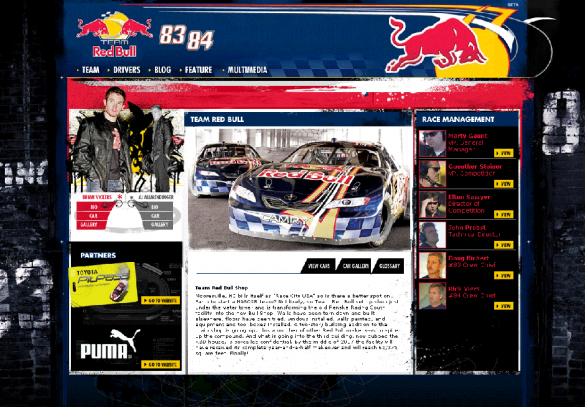 Red Bull NASCAR Debut Site